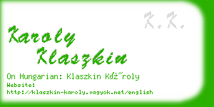 karoly klaszkin business card